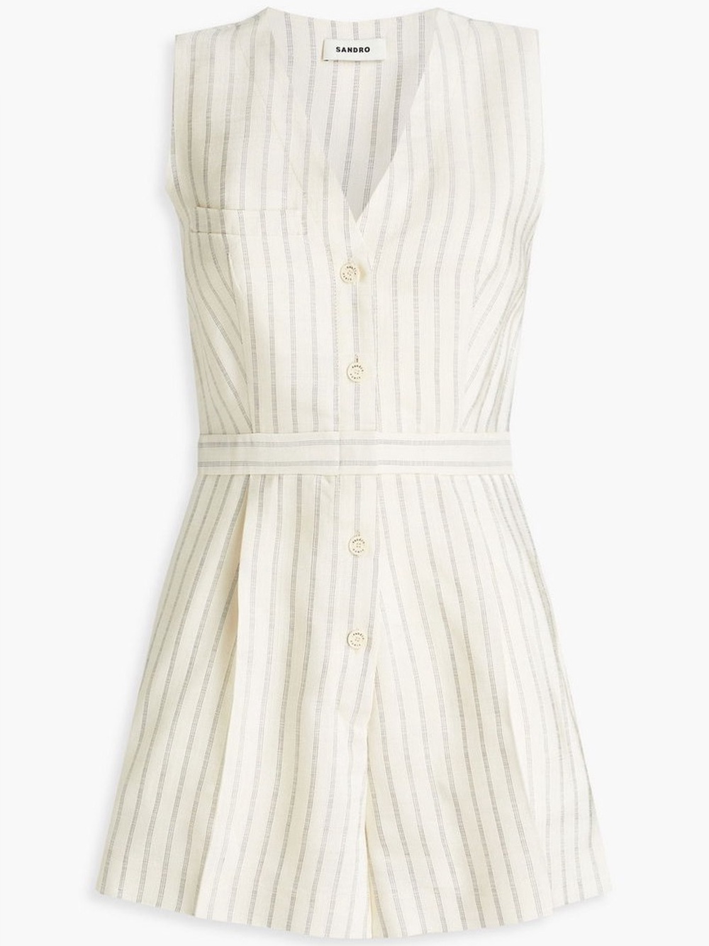 Sandro Noelie Pinstripe Playsuit Romper